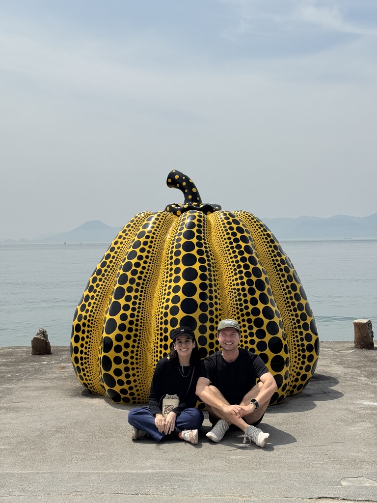 Yayoi Kusama pumpkin in Naoshima